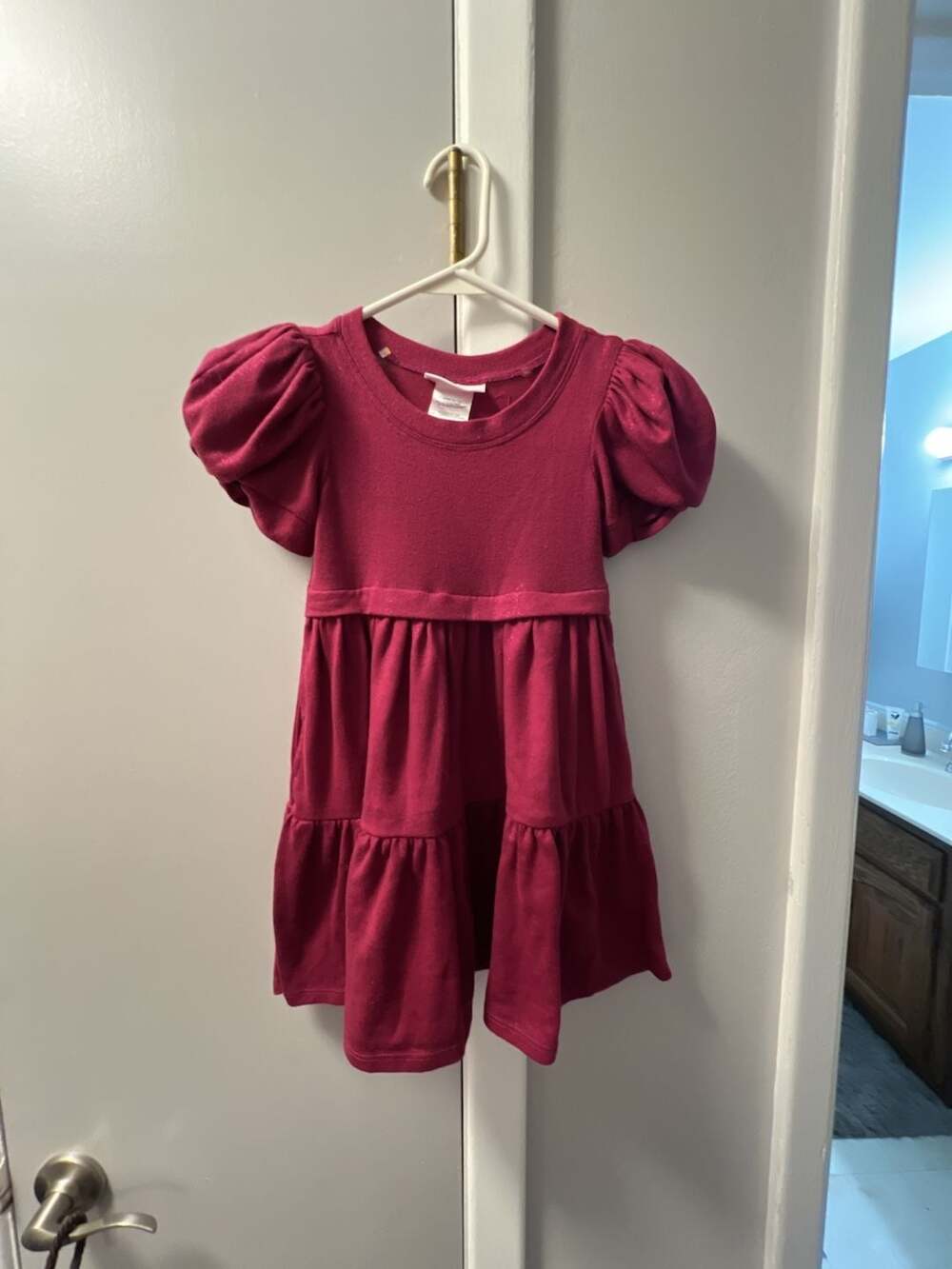 Bonnie Jean Puffed Short Sleeve A-Line Dress sparkled